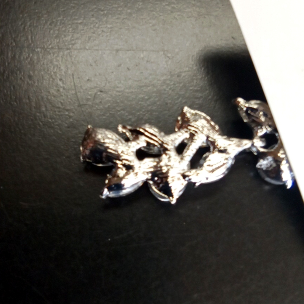 Silver Leaf Long Post Earrings - Picture 2 of 4